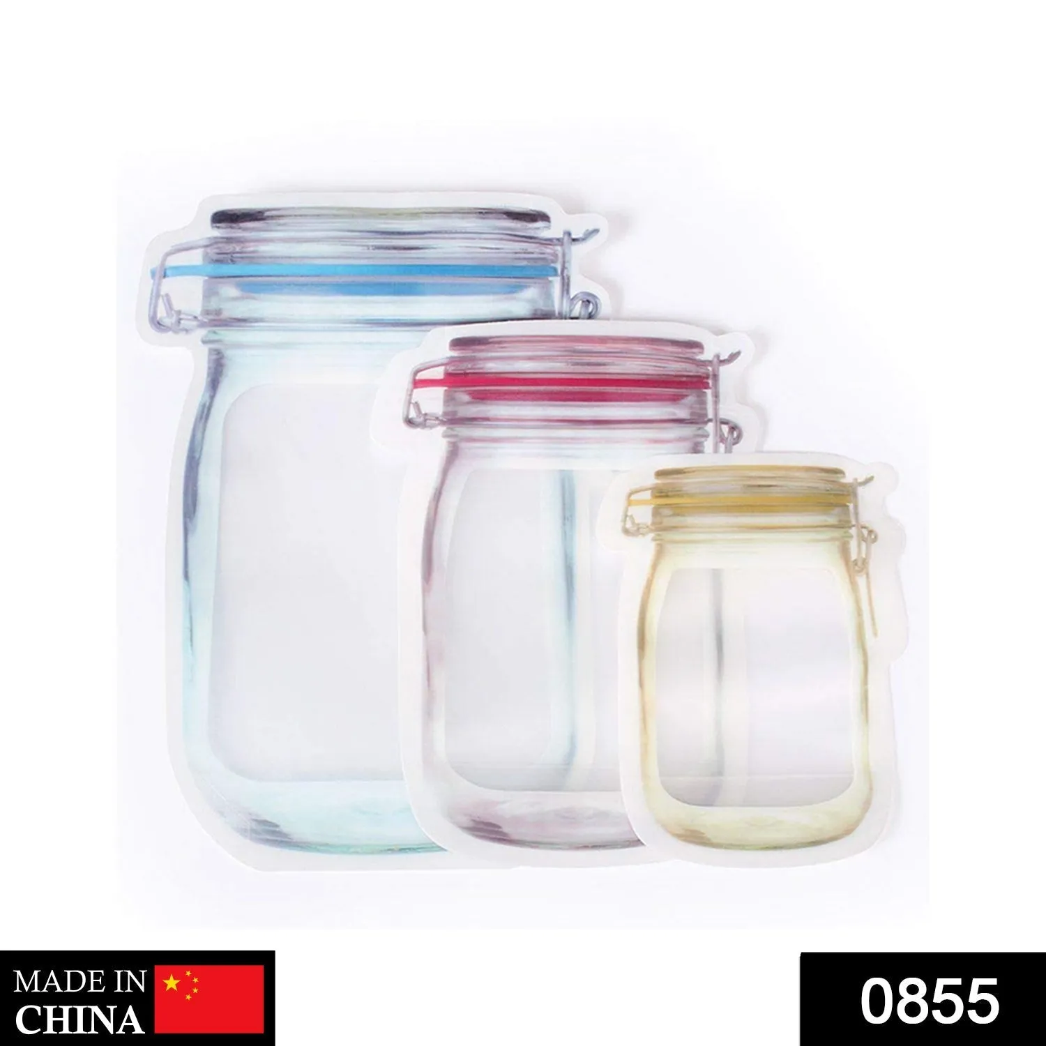 0855 Plastics Transparent Jar Shaped Stand-up Pouch With Zipper