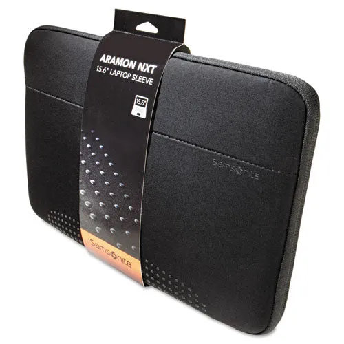 15.6" Aramon Laptop Sleeve, Neoprene, 15-3-4 X 1 X 10-1-2, Black