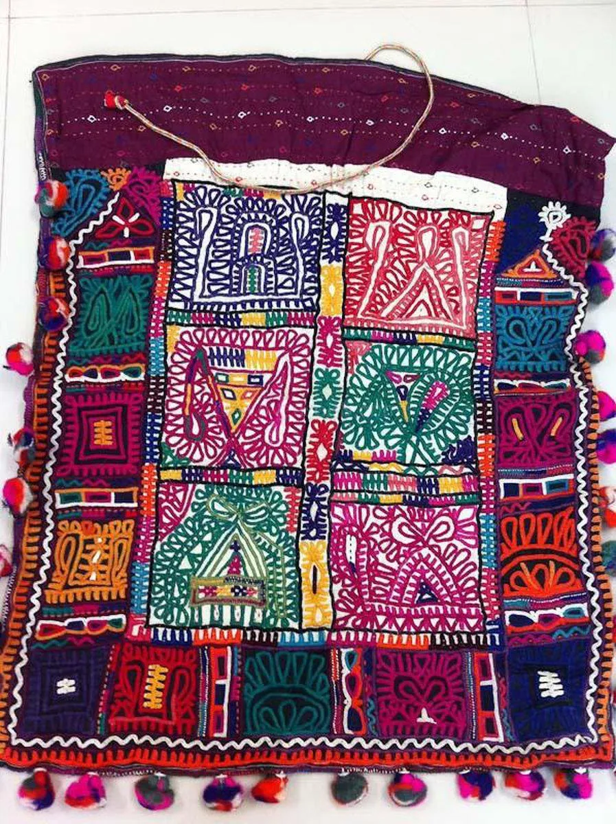 194 Vintage Tribal Dowry Bag Textile Kutch Gujarat