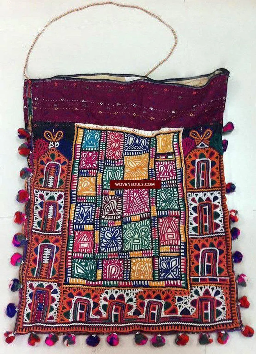 194 Vintage Tribal Dowry Bag Textile Kutch Gujarat