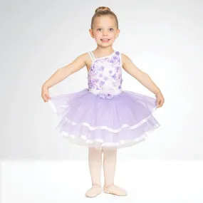 1st Position Floral Textured Ballet Dress with Ribbon Trim