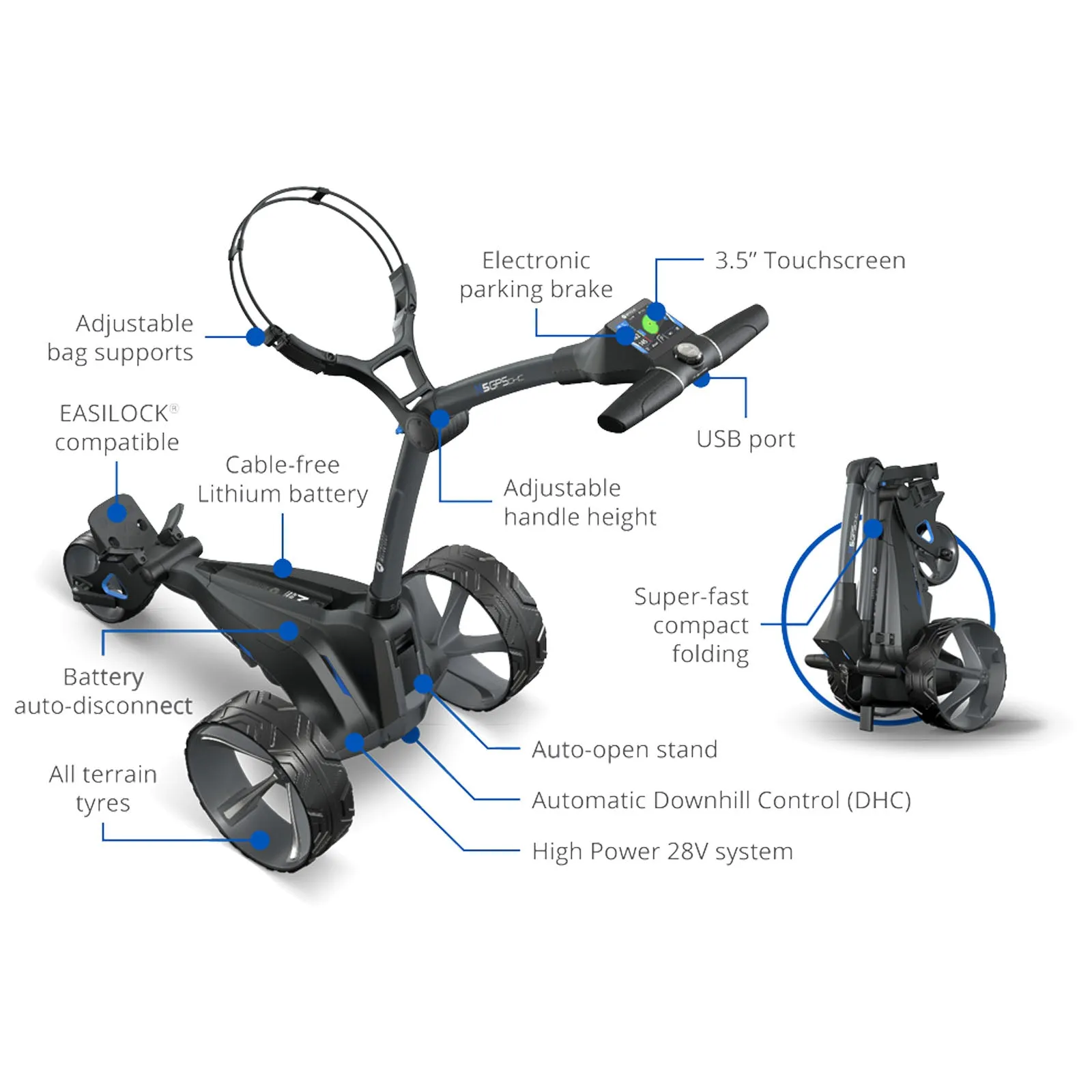 2024 Motocaddy M5 GPS DHC Electric Golf Trolley