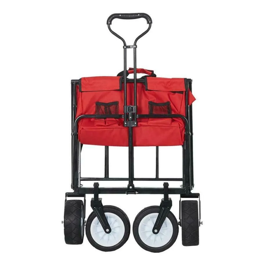 220 lbs Capacity Folding Wagon Collapsible Garden Utility Cart Camping Outdoor