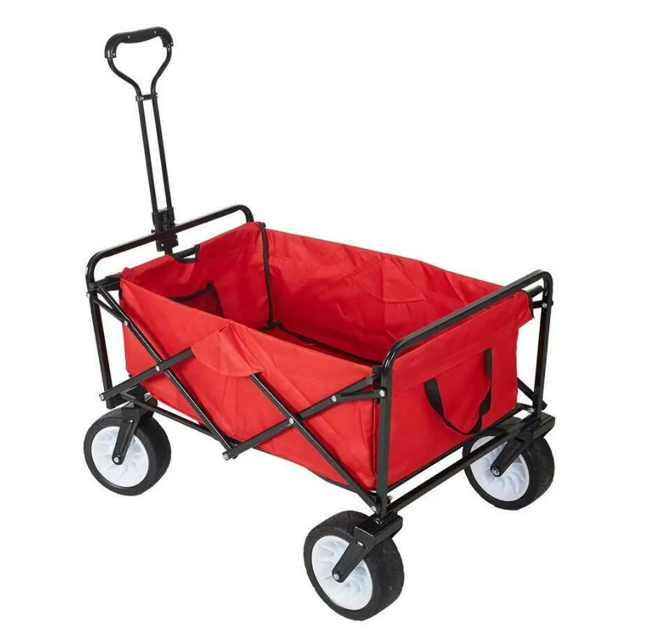 220 lbs Capacity Folding Wagon Collapsible Garden Utility Cart Camping Outdoor