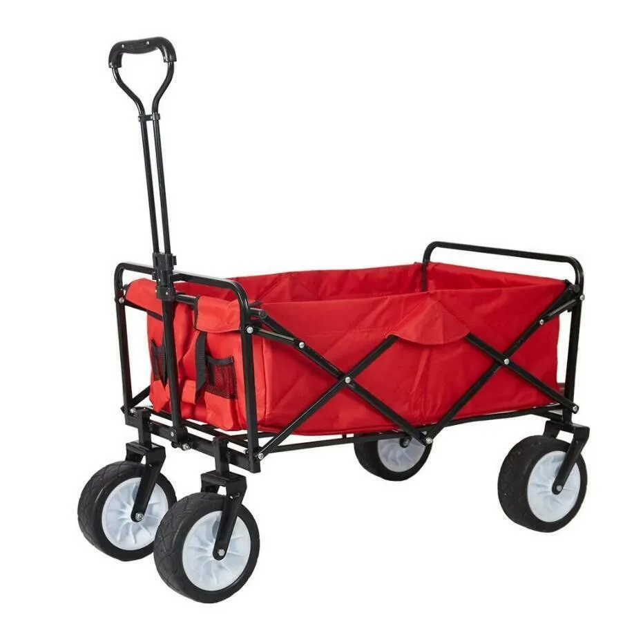 220 lbs Capacity Folding Wagon Collapsible Garden Utility Cart Camping Outdoor