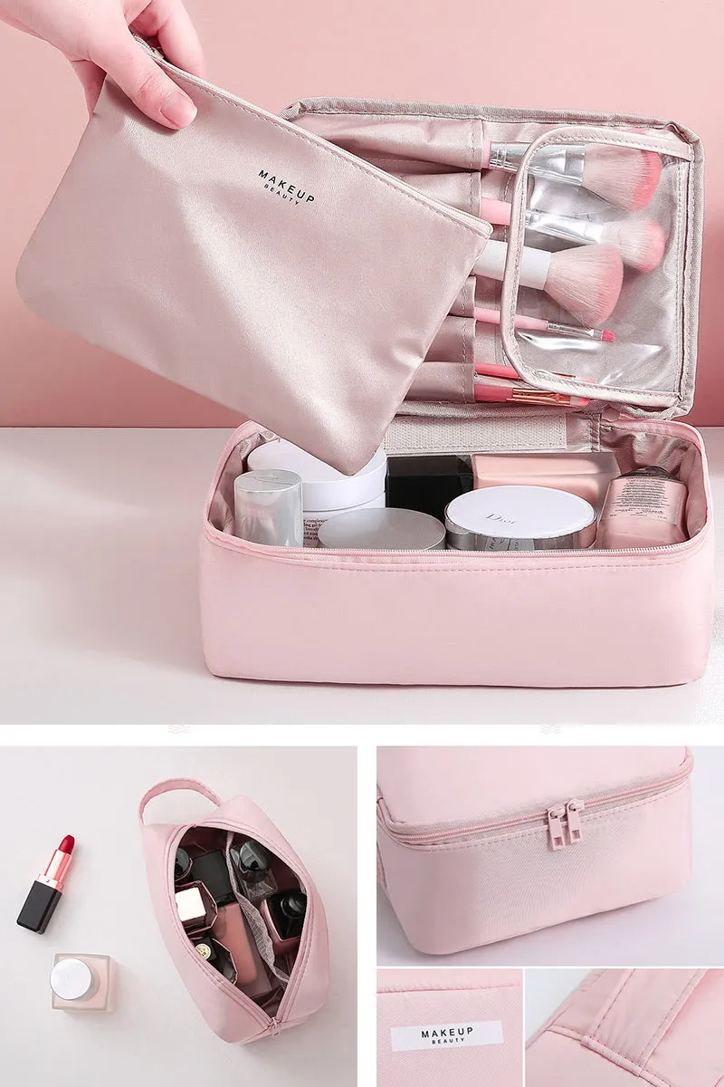 2SET LARGE CAPACITY PORTABLE COSMETIC BAG