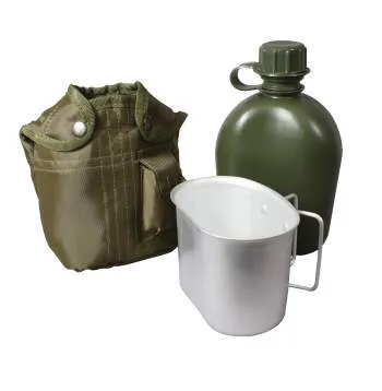 3 Piece Canteen Kit With Cover & Aluminum Cup