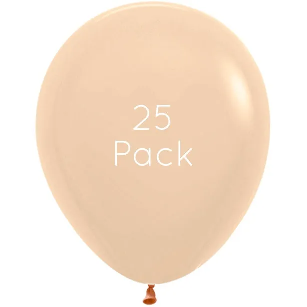 45cm Pastel Matte Malibu Peach Giant Balloons - 25 Pkt