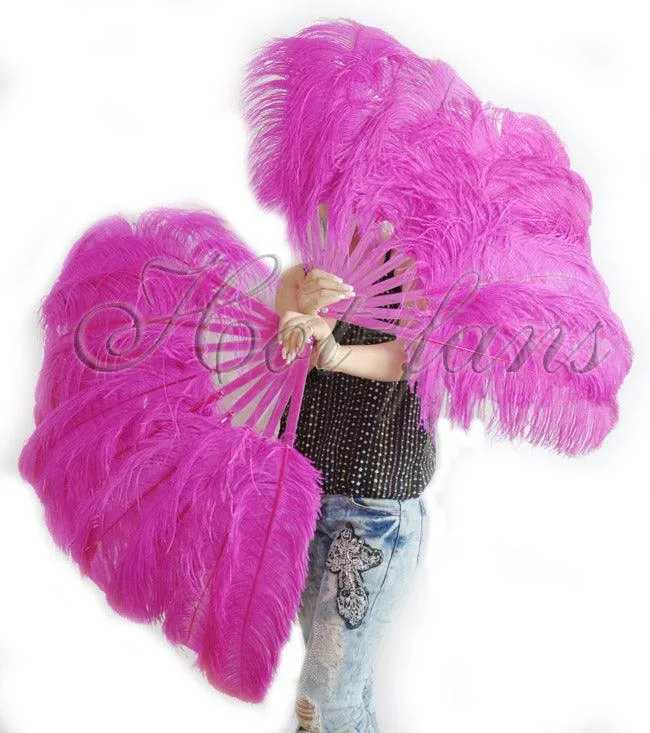 A pair Custom color Single layer Beginner’s Ostrich Feather Fan