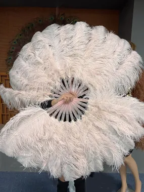 A pair Single layer blush Beginner’s Ostrich Feather Fan