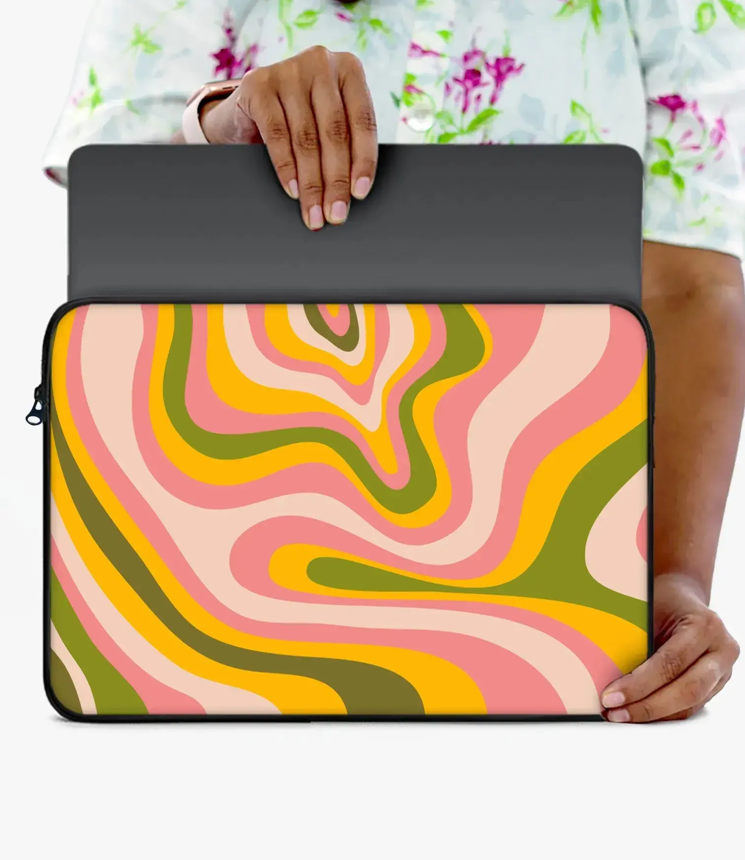 Abstract Colorful Swirl Laptop Sleeve