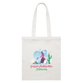 Aidiladha Boy Kiss His Mom Hand Addname White White Canvas Bag