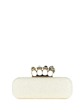 Alexander McQueen Four Ring Studded Clutch Bag