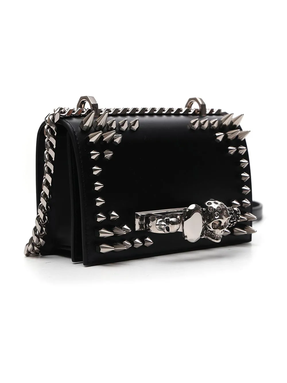 Alexander McQueen Skull Detail Studded Crossbody Bag