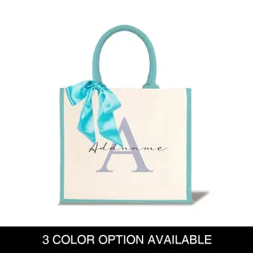 Alphabet Series Half Lining Jute Bag