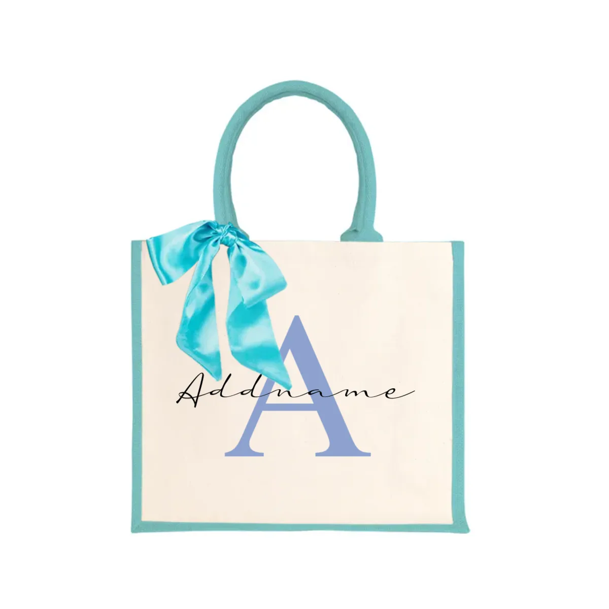 Alphabet Series Half Lining Jute Bag