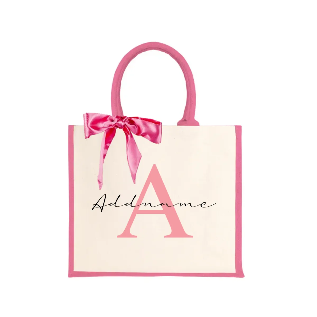 Alphabet Series Half Lining Jute Bag