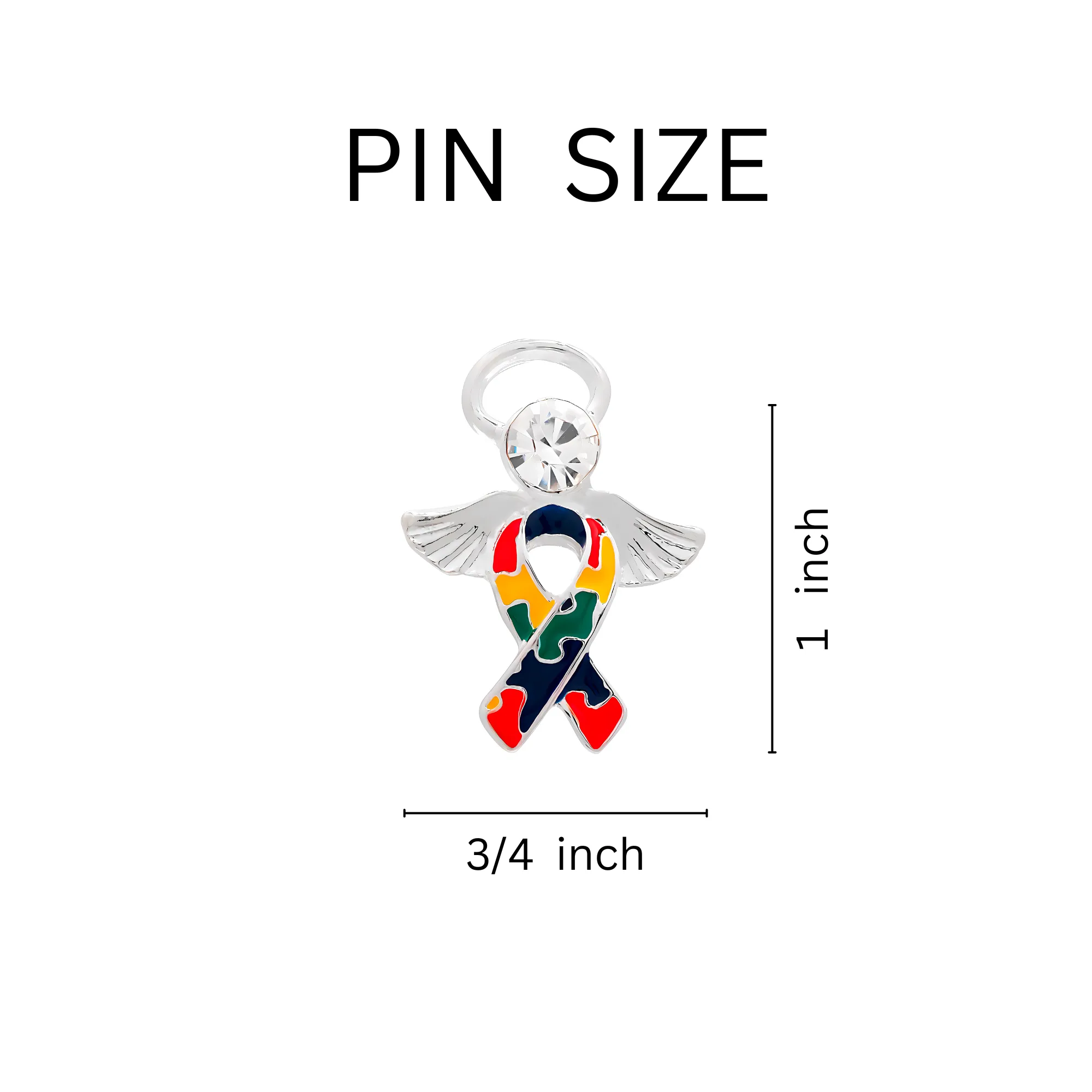 Angel Autism Ribbon Pins