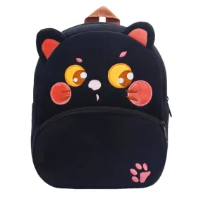 Anykidz 3D Black Cat Kids School Backpack Cute Cartoon Animal Style Children Toddler Plush Bag Perfect Accessories For Boys and Girls