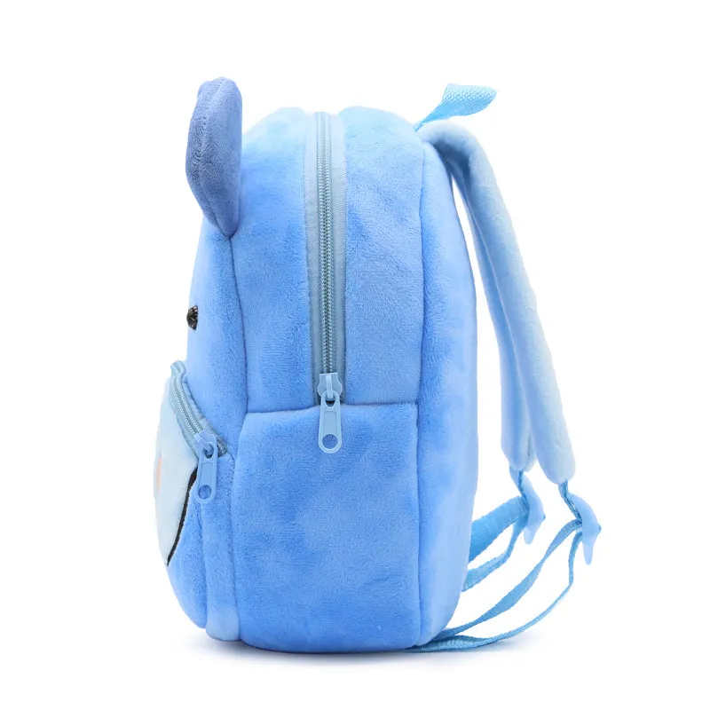 Anykidz 3D Blue Hippo School Backpack Cute Animal With Cartoon Designs Children Toddler Plush Bag For Baby Girls and Boys