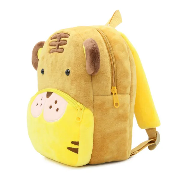 Anykidz 3D Brown Tiger  Kids School Backpack Cute Cartoon Animal Style Children Toddler Plush Bag Perfect Accessories For Boys and Girls