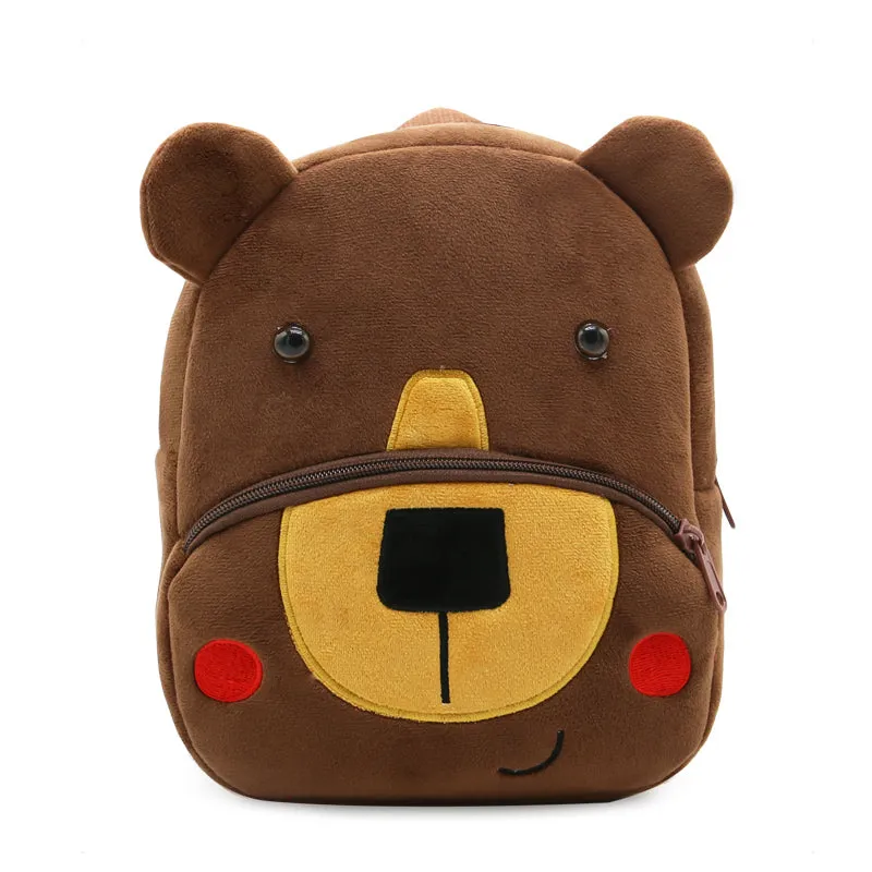 Anykidz 3D Coffee Bear Backpack Cute Animal With Cartoon Designs Children Toddler Plush Bag