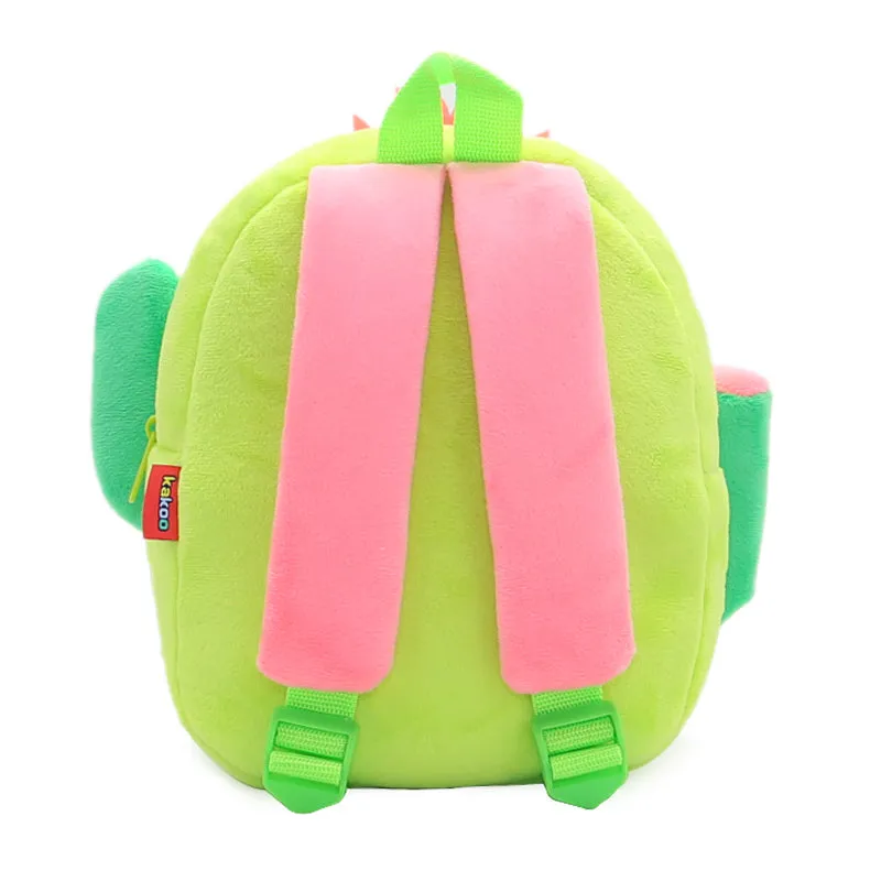 Anykidz 3D Green Cactus  Kids School Backpack Cute Cartoon Animal Style Children Toddler Plush Bag Perfect Accessories For Boys and Girls