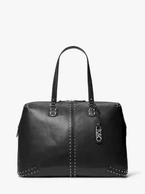 Astor Extra-Large Studded Leather Weekender Bag