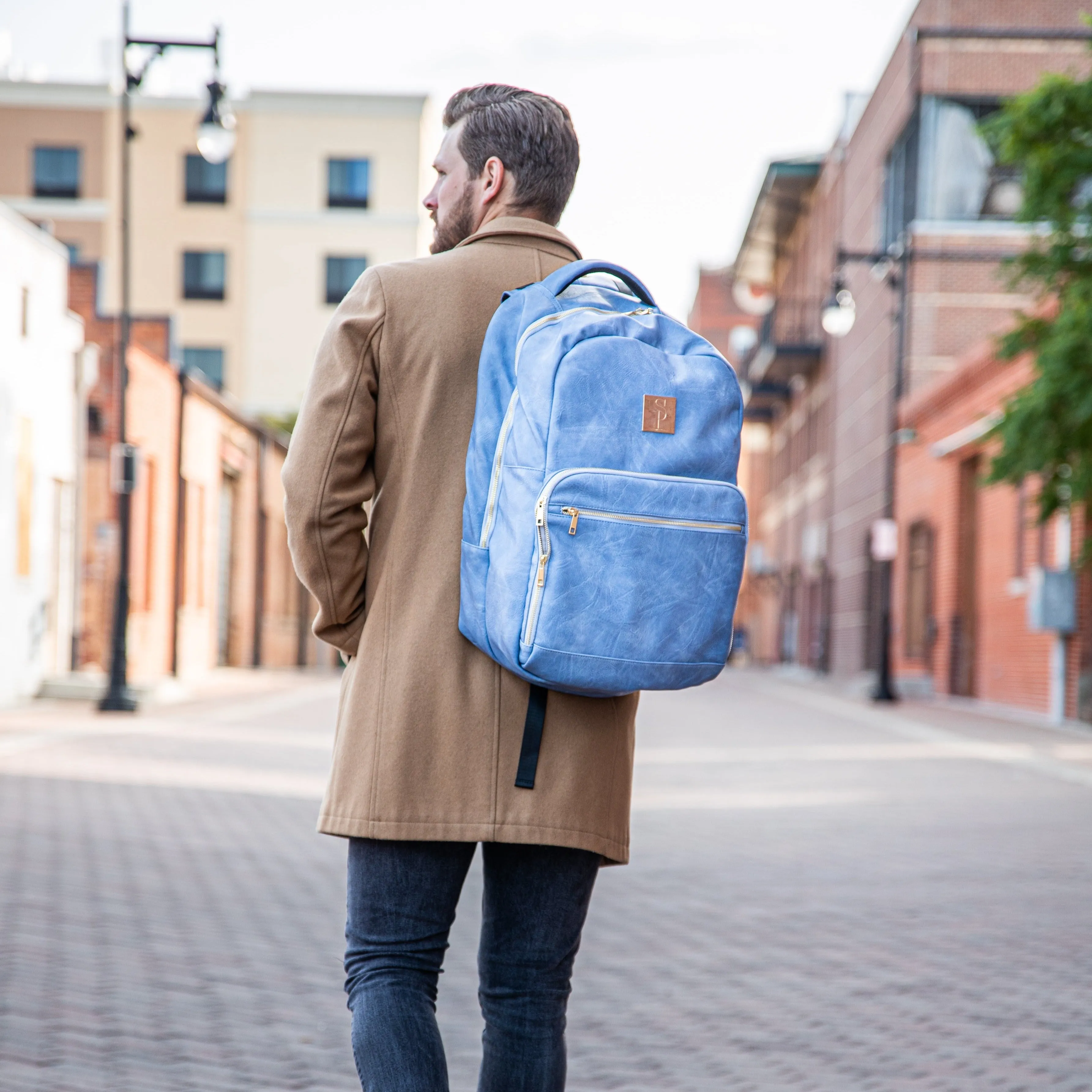 Baby Blue Leather Commuter (HOLIDAY SALE)