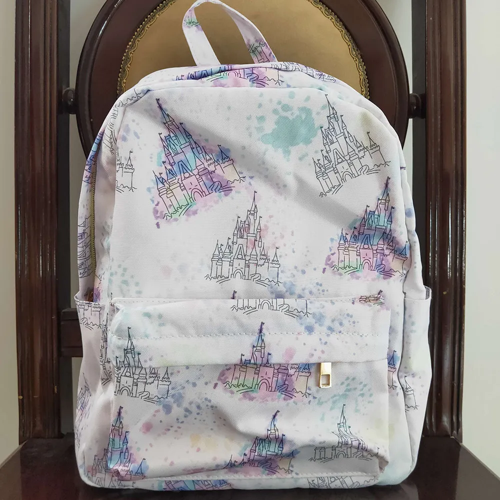 Baby Kids Children Backpacks Castle Print Back Bags BA0079