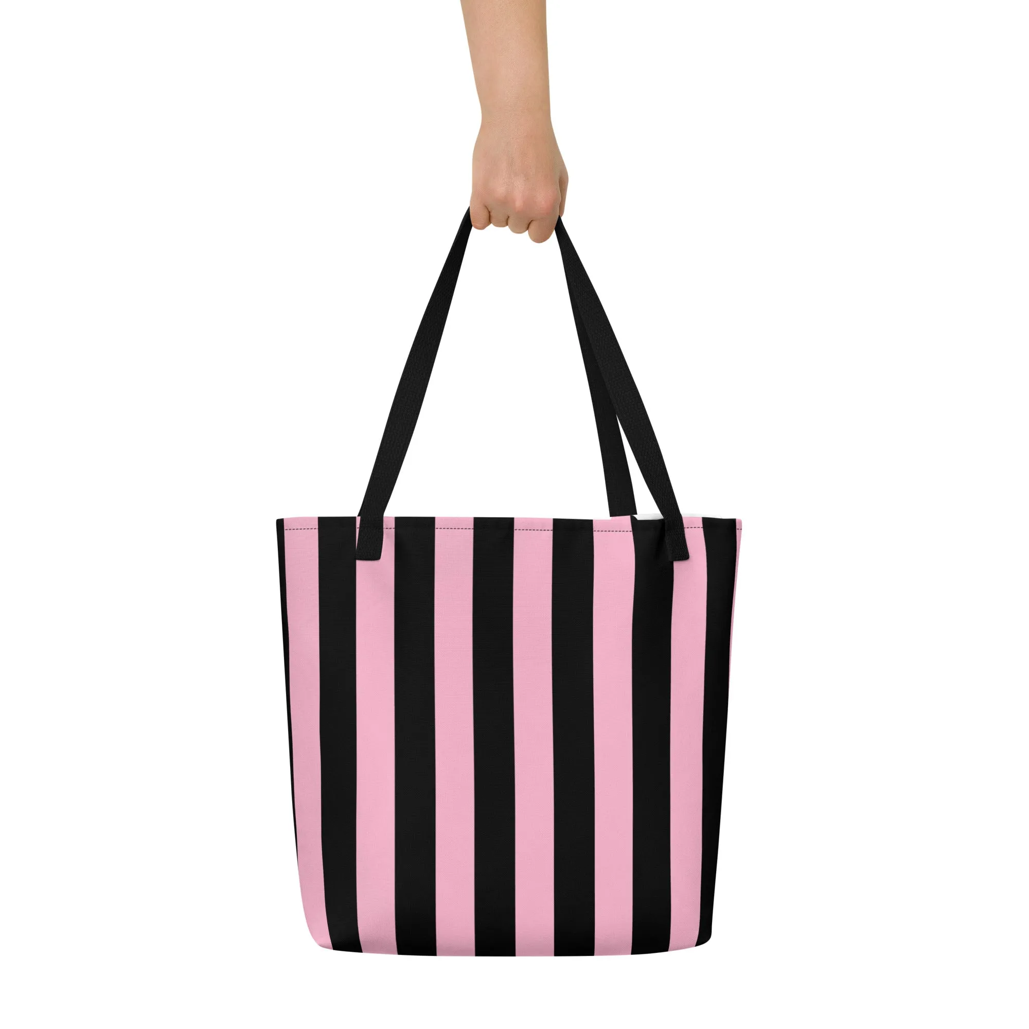 Bethany Large Shopper Tote Bag in Cotton Candy Mark Stripe | Pinup Couture Relaxed