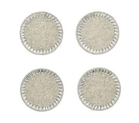 Bevel Coasters in Silver & Crystal, Set of 4 in a Gift Bag