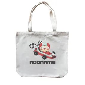 Birthday Cars Race Racer Boy With Racing Cars Addname Canvas Bag