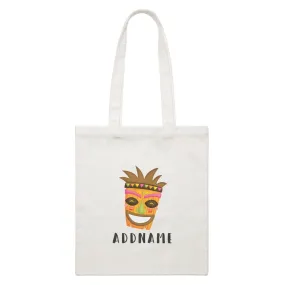 Birthday Hawaii Happy Tribal Mask Addname White Canvas Bag