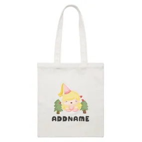 Birthday Royal Princess Girl Addname White Canvas Bag