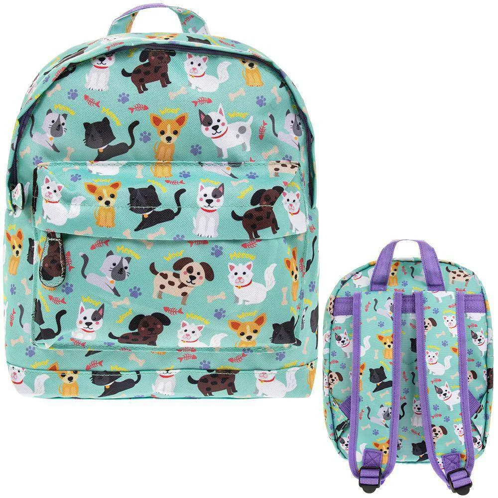 Blue Cats and Dogs Kids Backpack