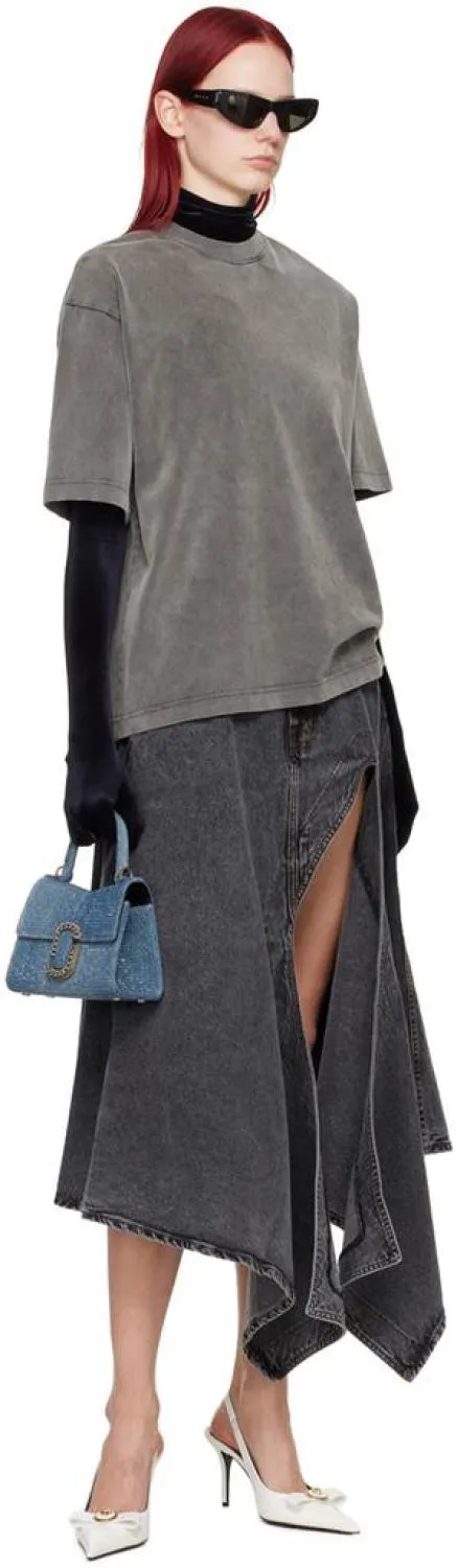 Blue 'The St. Marc Mini' Denim Top Handle Bag