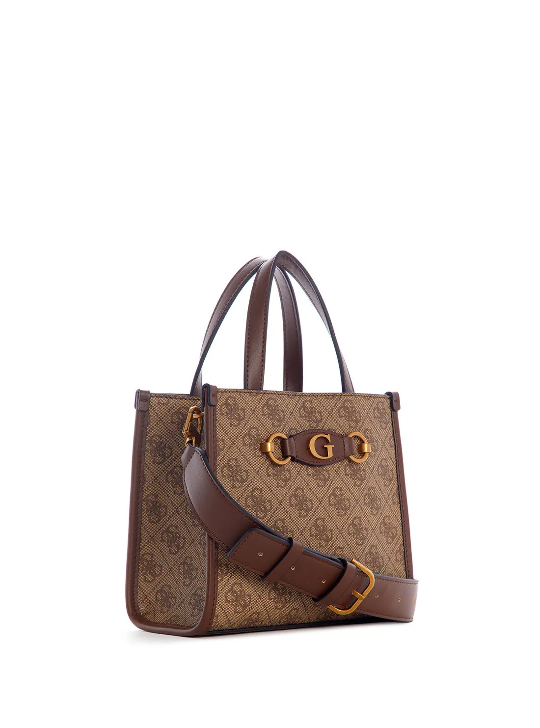 Brown Logo Izzy Mini Tote Bag