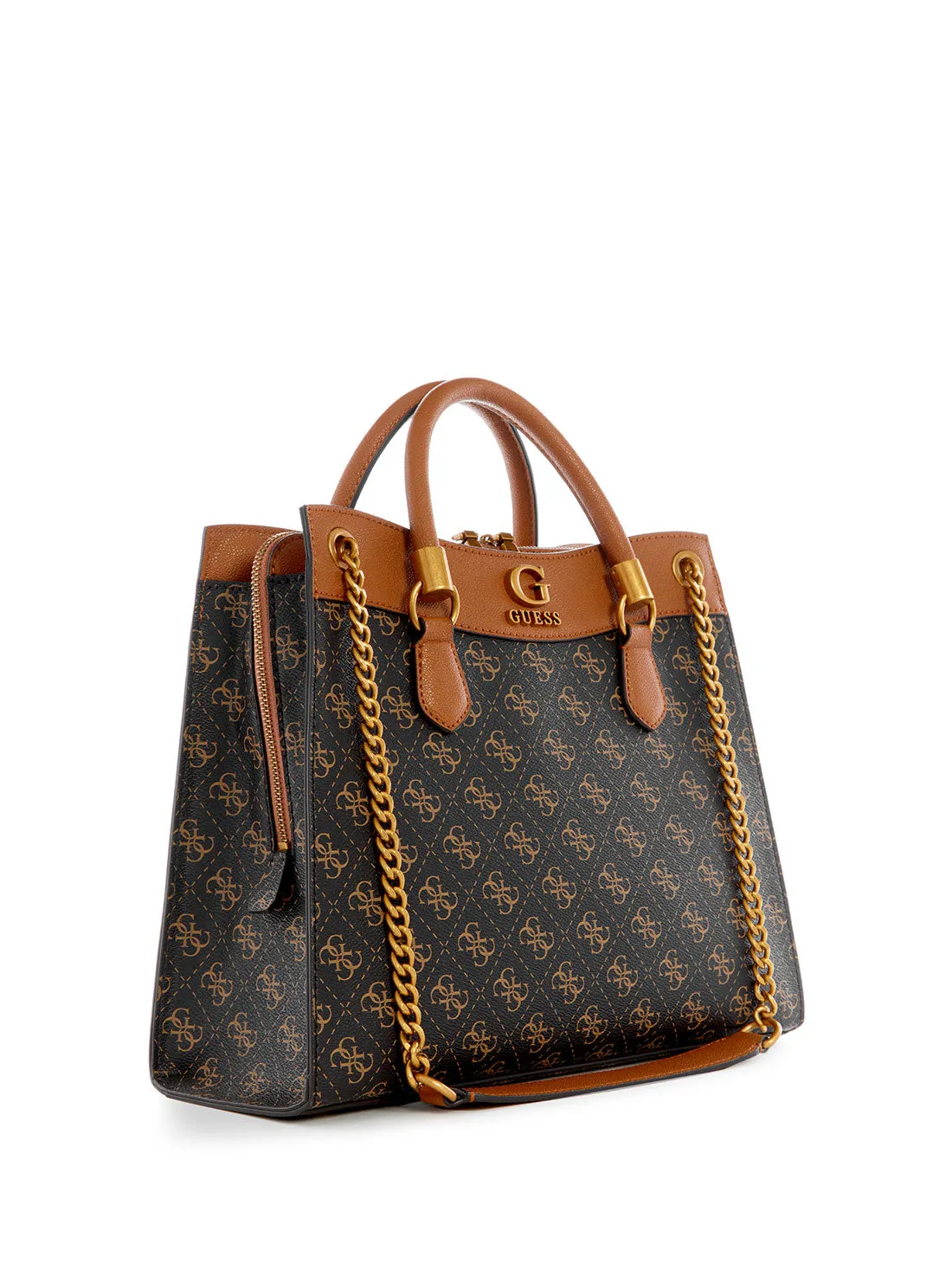 Brown Logo Nell Girlfriend Satchel Bag