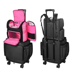 Byootique Cosmetology Hair Stylist Rolling Case with Backpack