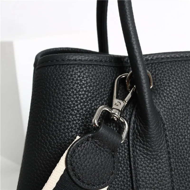 Calfskin Leather Top Handle Tote Bag