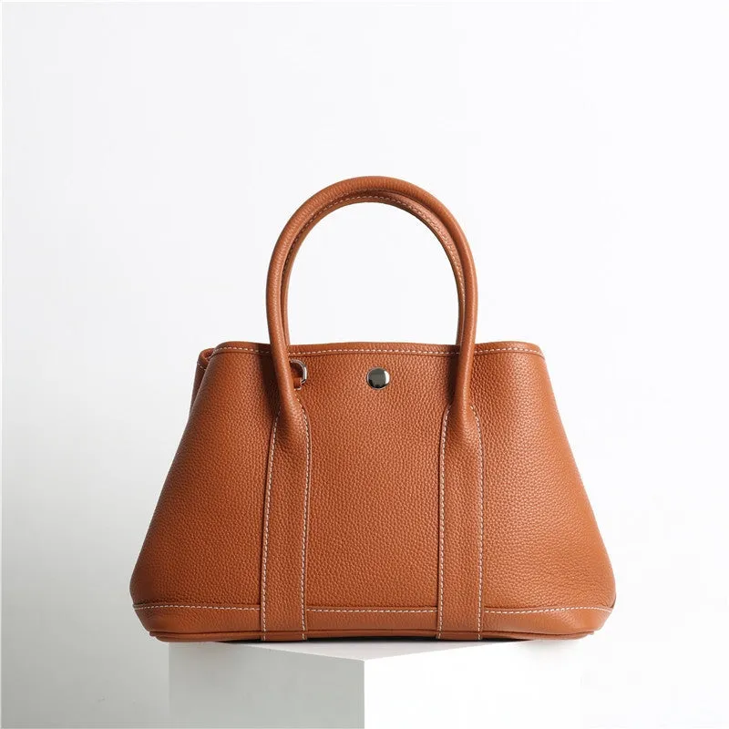 Calfskin Leather Top Handle Tote Bag