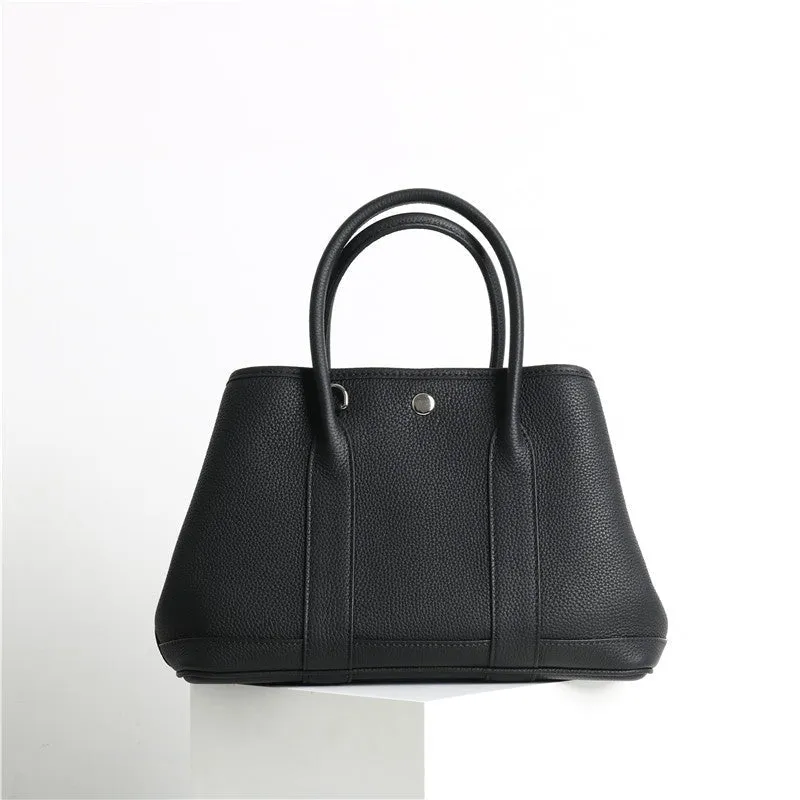 Calfskin Leather Top Handle Tote Bag