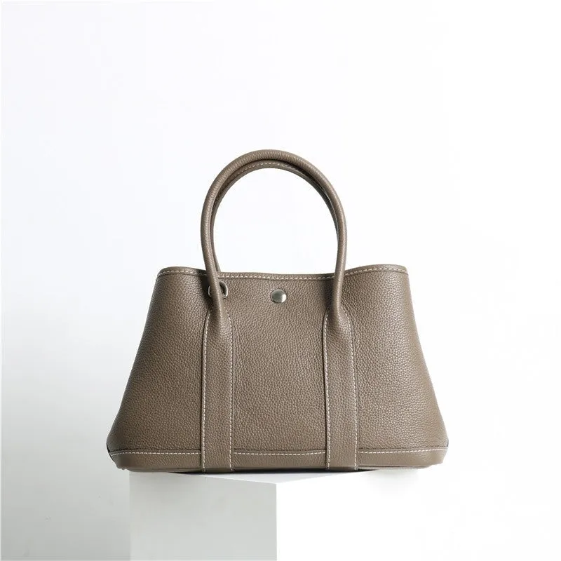 Calfskin Leather Top Handle Tote Bag