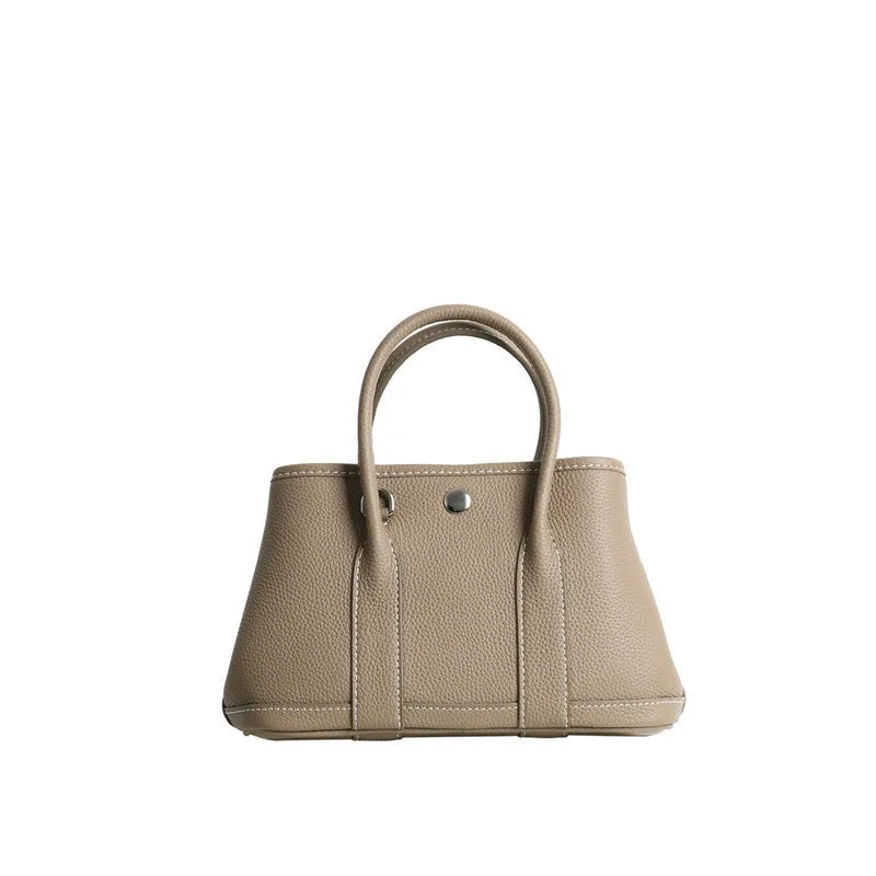 Calfskin Leather Top Handle Tote Bag