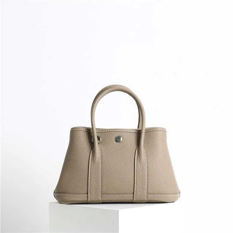 Calfskin Leather Top Handle Tote Bag