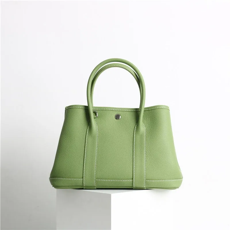 Calfskin Leather Top Handle Tote Bag