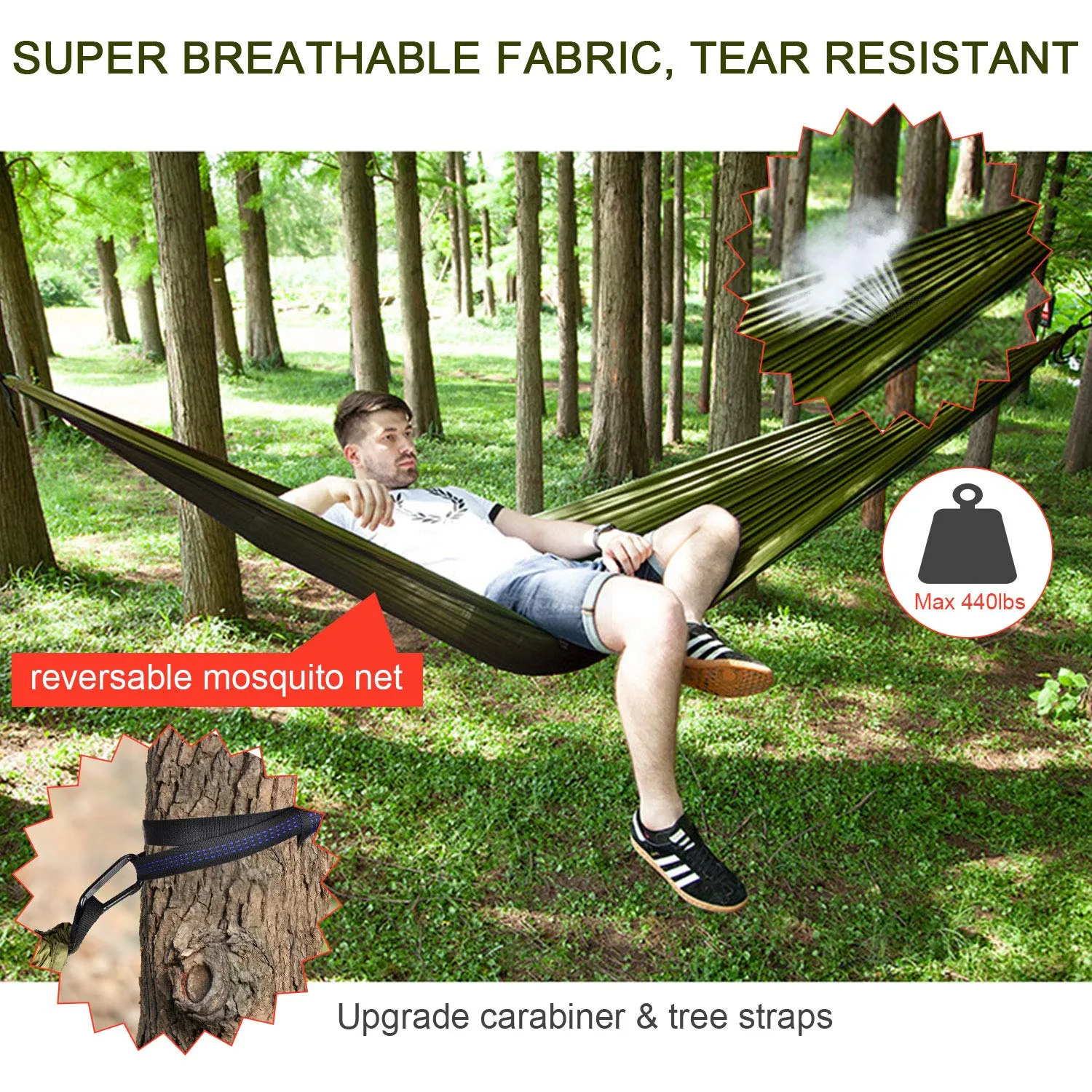 Camping Hammock with Mosquito Net - FIRINER