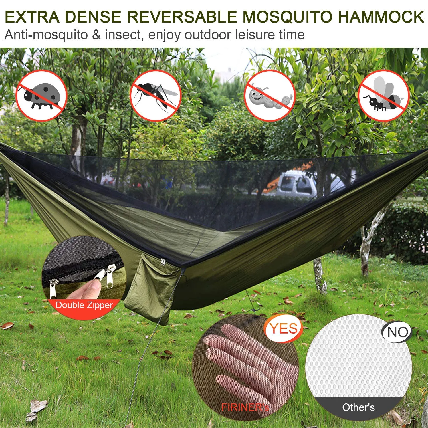 Camping Hammock with Mosquito Net - FIRINER