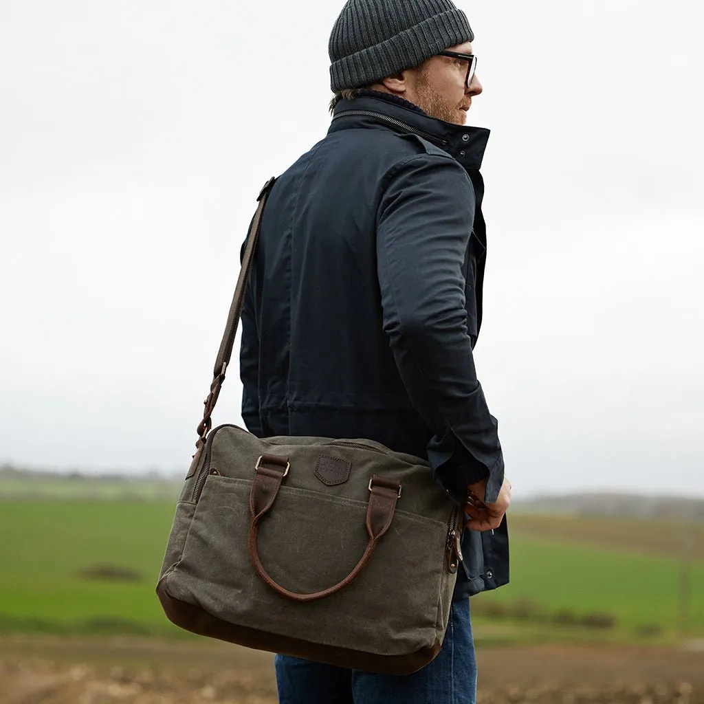 Canvas & Leather Laptop Bag